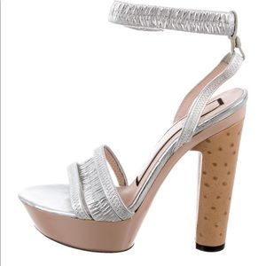 Gorgeous like new No. 21 silver platforms -36